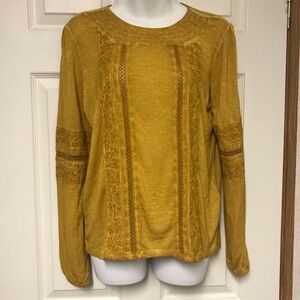 Max Jeans golden mustard long sleeve top‎ small